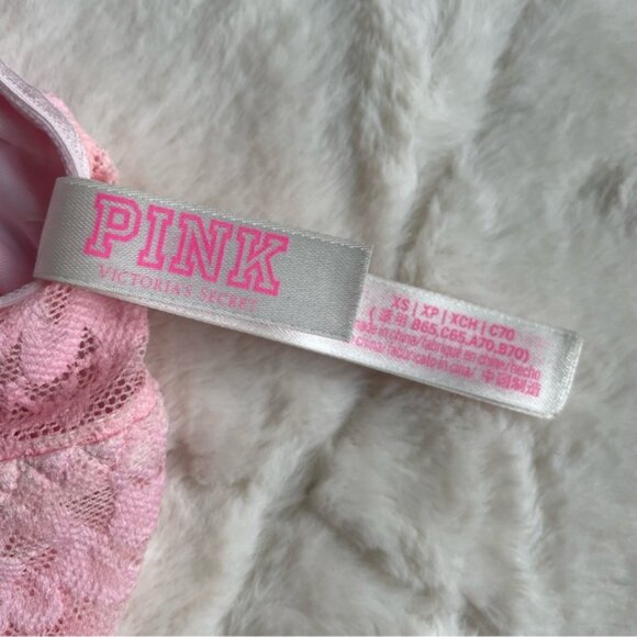 Victoria's Secret PINK | Cotton Candy Plunge Lace Bralette | Size Extra Small - Picture 9 of 11